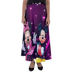 Cartoons, Disney, Mickey Mouse, Minnie Flared Maxi Skirt by nateshop