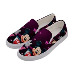 Cartoons, Disney, Mickey Mouse, Minnie Women s Canvas Slip Ons by nateshop