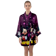 Cartoons, Disney, Mickey Mouse, Minnie Long Sleeve Satin Kimono by nateshop