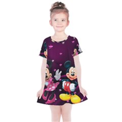 Cartoons, Disney, Mickey Mouse, Minnie Kids  Simple Cotton Dress by nateshop