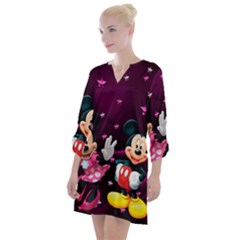 Cartoons, Disney, Mickey Mouse, Minnie Open Neck Shift Dress by nateshop