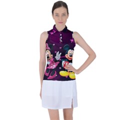 Cartoons, Disney, Mickey Mouse, Minnie Women s Sleeveless Polo T-shirt by nateshop