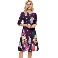 Cartoons, Disney, Mickey Mouse, Minnie Classy Knee Length Dress by nateshop