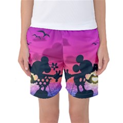 Mickey And Minnie, Mouse, Disney, Cartoon, Love Women s Basketball Shorts by nateshop