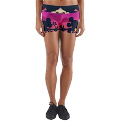 Mickey And Minnie, Mouse, Disney, Cartoon, Love Yoga Shorts by nateshop