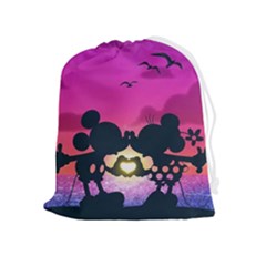 Mickey And Minnie, Mouse, Disney, Cartoon, Love Drawstring Pouch (xl) by nateshop