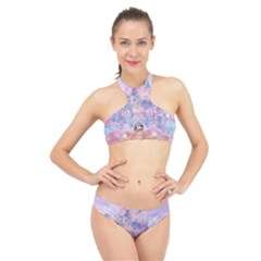 Disney Castle, Mickey And Minnie High Neck Bikini Set by nateshop