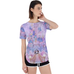 Disney Castle, Mickey And Minnie Perpetual Short Sleeve T-shirt by nateshop