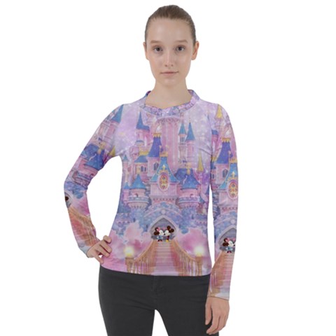 Disney Castle, Mickey And Minnie Women s Pique Long Sleeve T-shirt by nateshop