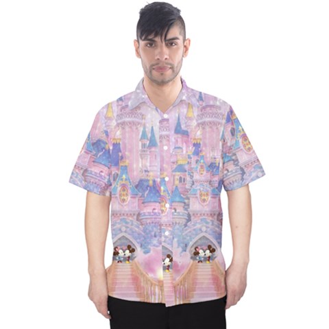 Disney Castle, Mickey And Minnie Men s Hawaii Shirt by nateshop