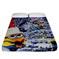 Minions Christmas, Merry Christmas, Minion Christmas Fitted Sheet (california King Size) by nateshop