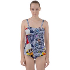 Minions Christmas, Merry Christmas, Minion Christmas Twist Front Tankini Set by nateshop