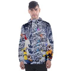 Minions Christmas, Merry Christmas, Minion Christmas Men s Front Pocket Pullover Windbreaker