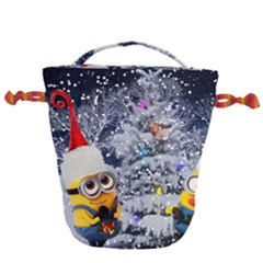 Minions Christmas, Merry Christmas, Minion Christmas Drawstring Bucket Bag