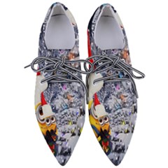 Minions Christmas, Merry Christmas, Minion Christmas Pointed Oxford Shoes