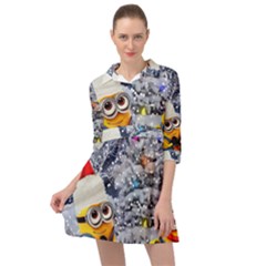 Minions Christmas, Merry Christmas, Minion Christmas Mini Skater Shirt Dress