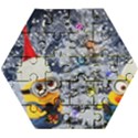 Minions Christmas, Merry Christmas, Minion Christmas Wooden Puzzle Hexagon View1