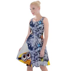 Minions Christmas, Merry Christmas, Minion Christmas Knee Length Skater Dress