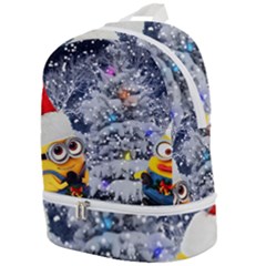 Minions Christmas, Merry Christmas, Minion Christmas Zip Bottom Backpack by nateshop