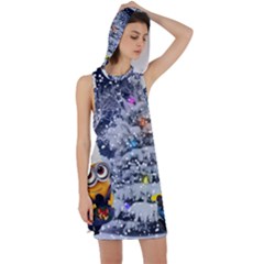 Minions Christmas, Merry Christmas, Minion Christmas Racer Back Hoodie Dress