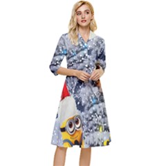 Minions Christmas, Merry Christmas, Minion Christmas Classy Knee Length Dress