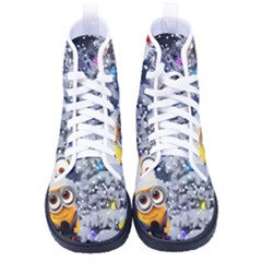 Minions Christmas, Merry Christmas, Minion Christmas Women s High-top Canvas Sneakers