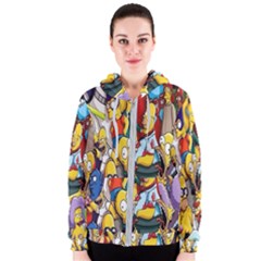 The Simpsons, Cartoon, Crazy, Dope Women s Zipper Hoodie by nateshop