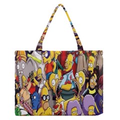 The Simpsons, Cartoon, Crazy, Dope Zipper Medium Tote Bag by nateshop