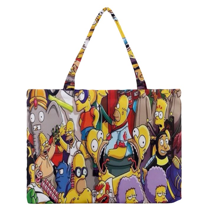 The Simpsons, Cartoon, Crazy, Dope Zipper Medium Tote Bag