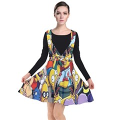 The Simpsons, Cartoon, Crazy, Dope Plunge Pinafore Dress by nateshop