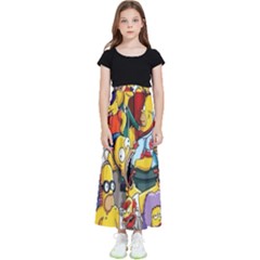 The Simpsons, Cartoon, Crazy, Dope Kids  Flared Maxi Skirt by nateshop