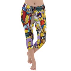 The Simpsons, Cartoon, Crazy, Dope Lightweight Velour Capri Yoga Leggings by nateshop