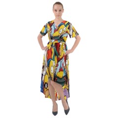 The Simpsons, Cartoon, Crazy, Dope Front Wrap High Low Dress