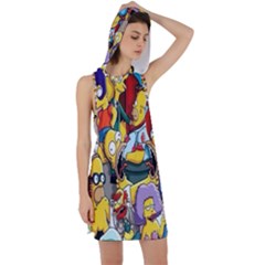 The Simpsons, Cartoon, Crazy, Dope Racer Back Hoodie Dress by nateshop