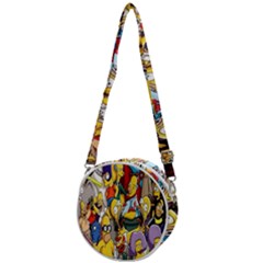 The Simpsons, Cartoon, Crazy, Dope Crossbody Circle Bag by nateshop