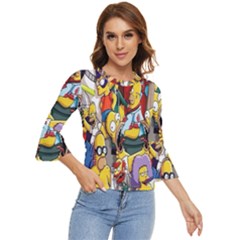 The Simpsons, Cartoon, Crazy, Dope Bell Sleeve Top