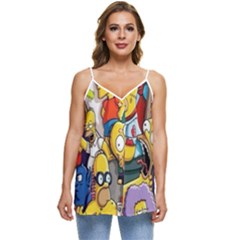 The Simpsons, Cartoon, Crazy, Dope Casual Spaghetti Strap Chiffon Top by nateshop