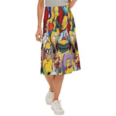 The Simpsons, Cartoon, Crazy, Dope Midi Panel Skirt by nateshop