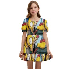 The Simpsons, Cartoon, Crazy, Dope Kids  Short Sleeve Dolly Dress by nateshop