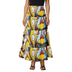 The Simpsons, Cartoon, Crazy, Dope Tiered Ruffle Maxi Skirt by nateshop