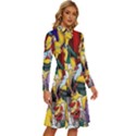 The Simpsons, Cartoon, Crazy, Dope Long Sleeve Shirt Collar A-Line Dress View3