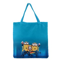 Minions, Blue, Cartoon, Cute, Friends Grocery Tote Bag by nateshop