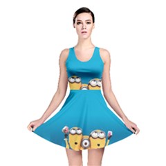 Minions, Blue, Cartoon, Cute, Friends Reversible Skater Dress by nateshop