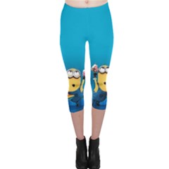 Minions, Blue, Cartoon, Cute, Friends Capri Leggings  by nateshop