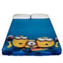 Minions, Blue, Cartoon, Cute, Friends Fitted Sheet (King Size) View1