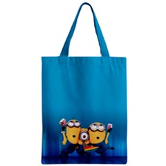 Minions, Blue, Cartoon, Cute, Friends Zipper Classic Tote Bag by nateshop