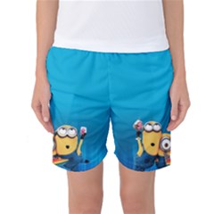 Minions, Blue, Cartoon, Cute, Friends Women s Basketball Shorts by nateshop