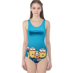 Minions, Blue, Cartoon, Cute, Friends One Piece Swimsuit by nateshop