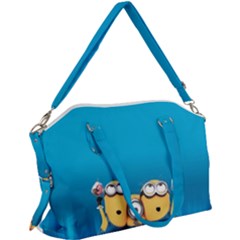 Minions, Blue, Cartoon, Cute, Friends Canvas Crossbody Bag by nateshop