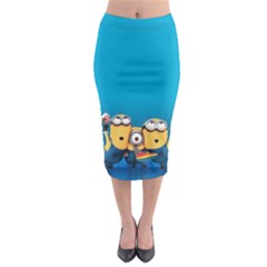 Minions, Blue, Cartoon, Cute, Friends Midi Pencil Skirt by nateshop